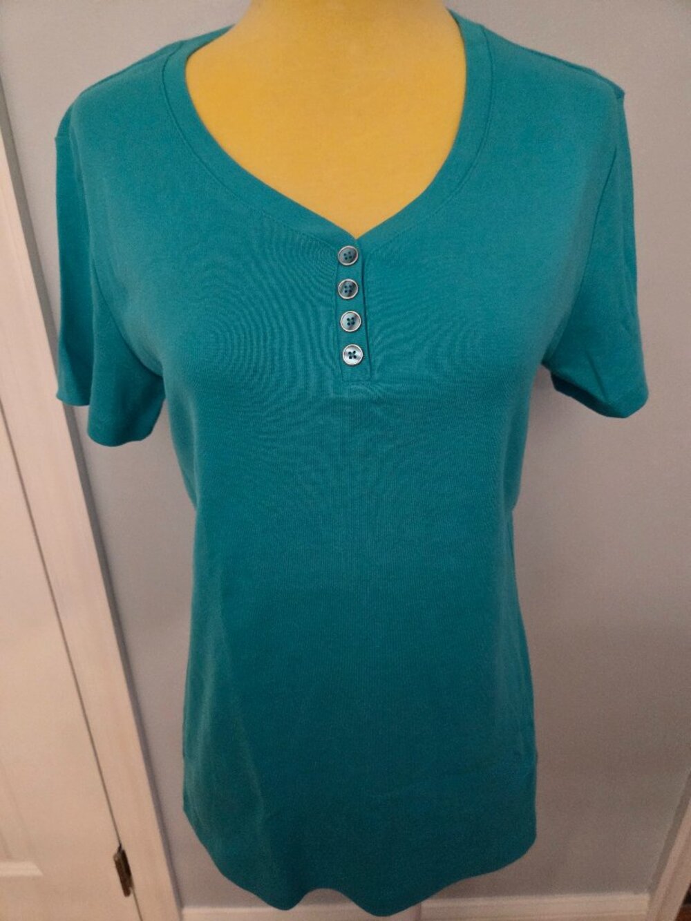 Karen Scott Blue Short Sleeve Top